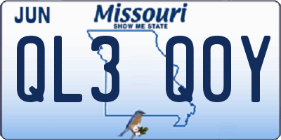 MO license plate QL3Q0Y