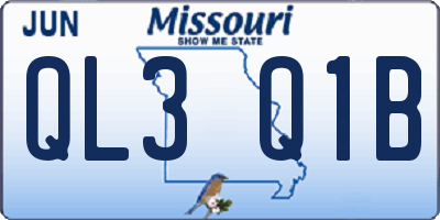 MO license plate QL3Q1B