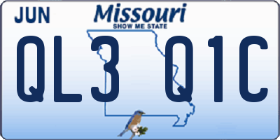 MO license plate QL3Q1C