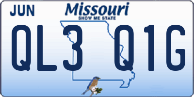 MO license plate QL3Q1G