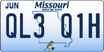 MO license plate QL3Q1H