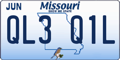 MO license plate QL3Q1L