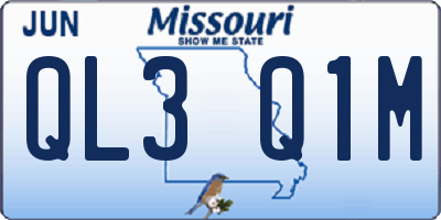 MO license plate QL3Q1M