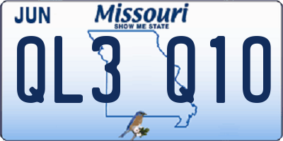 MO license plate QL3Q1O