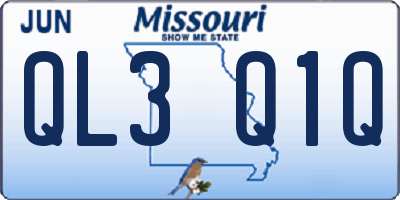 MO license plate QL3Q1Q