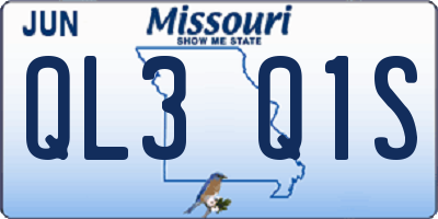 MO license plate QL3Q1S