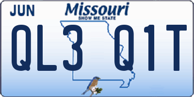 MO license plate QL3Q1T