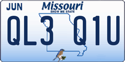 MO license plate QL3Q1U