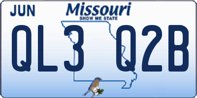 MO license plate QL3Q2B