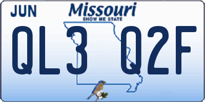 MO license plate QL3Q2F