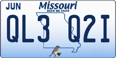 MO license plate QL3Q2I