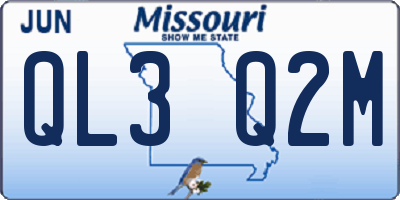 MO license plate QL3Q2M