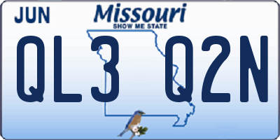 MO license plate QL3Q2N