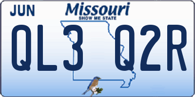 MO license plate QL3Q2R