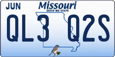 MO license plate QL3Q2S