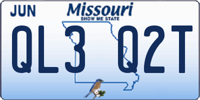MO license plate QL3Q2T