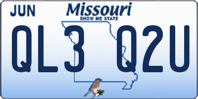 MO license plate QL3Q2U