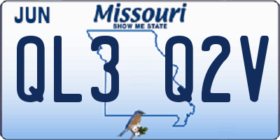 MO license plate QL3Q2V