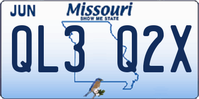 MO license plate QL3Q2X
