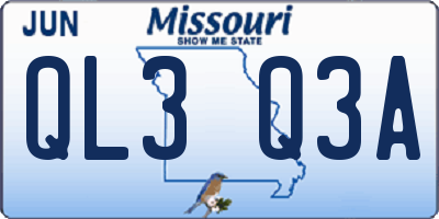 MO license plate QL3Q3A