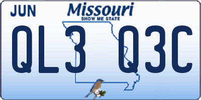 MO license plate QL3Q3C
