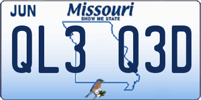 MO license plate QL3Q3D