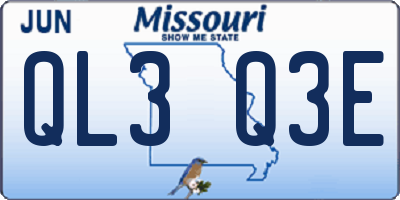 MO license plate QL3Q3E