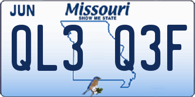 MO license plate QL3Q3F