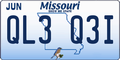 MO license plate QL3Q3I