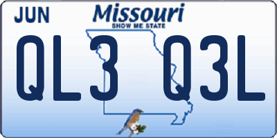 MO license plate QL3Q3L