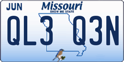 MO license plate QL3Q3N