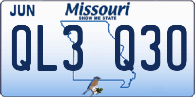 MO license plate QL3Q3O