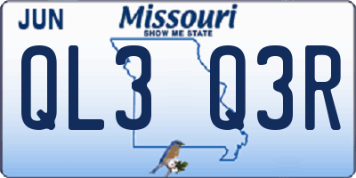MO license plate QL3Q3R