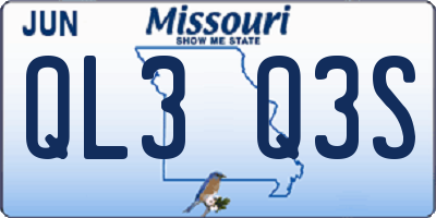 MO license plate QL3Q3S