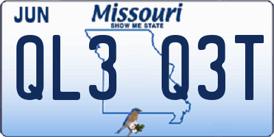 MO license plate QL3Q3T