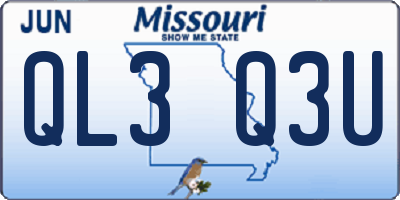 MO license plate QL3Q3U