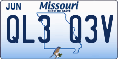 MO license plate QL3Q3V