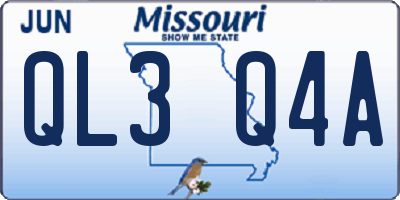 MO license plate QL3Q4A