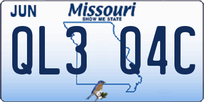 MO license plate QL3Q4C