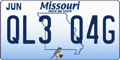 MO license plate QL3Q4G