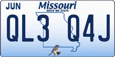 MO license plate QL3Q4J