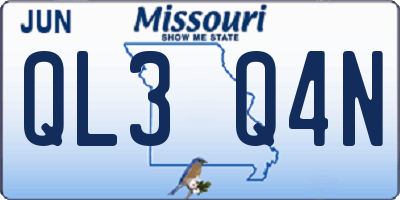 MO license plate QL3Q4N