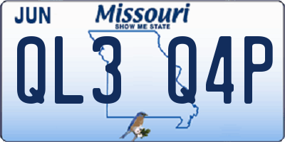MO license plate QL3Q4P
