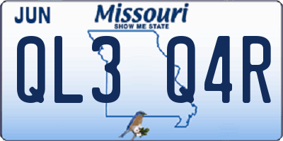 MO license plate QL3Q4R