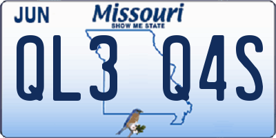 MO license plate QL3Q4S