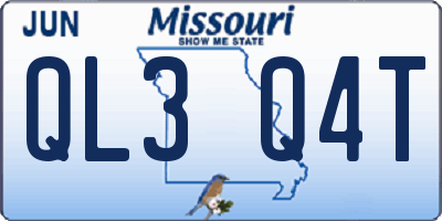 MO license plate QL3Q4T