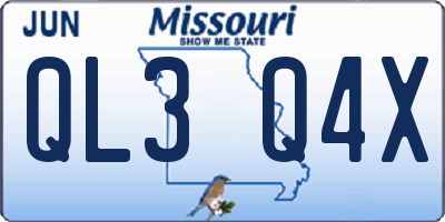 MO license plate QL3Q4X