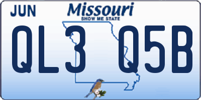 MO license plate QL3Q5B