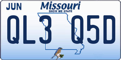 MO license plate QL3Q5D