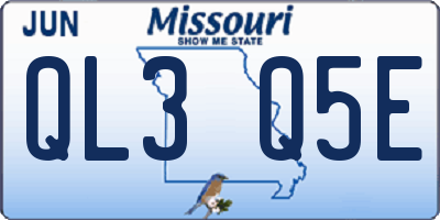 MO license plate QL3Q5E